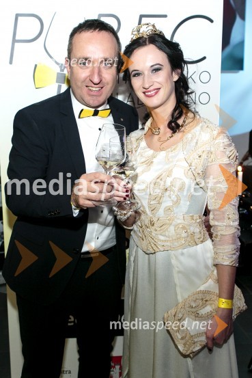  Borut  Cvetko, kreativni direktor Mediaspeed;  Sandra Vučko, Vinska kraljica Slovenije 20151. Salon štajerskih mladih vin, PUBEC 2015