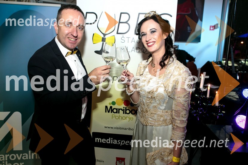  Borut  Cvetko, kreativni direktor Mediaspeed;  Sandra Vučko, Vinska kraljica Slovenije 20151. Salon štajerskih mladih vin, PUBEC 2015