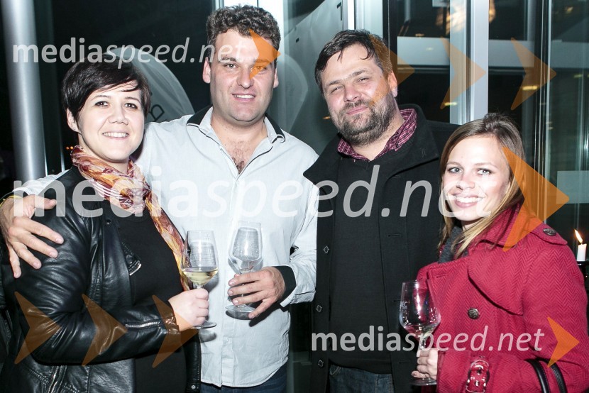  Katja Boh, izvršna direktorica Mediaspeed;  Jurij  Cvitanič;  Boštjan Lesjak, BK TV;  Teja Peček, voditeljica, novinarka, BK TV1. Salon štajerskih mladih vin, PUBEC 2015