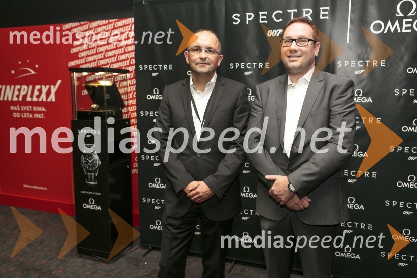  Matej Štirn, Summit Avto d.o.o.;  Jaka Kavčič, generalni direktor družbe Summit Avto d.o.o.Svečana premiera Spectre v Cineplexxu Kranj