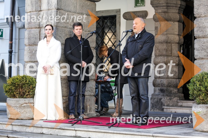  Sandra Vučko, Vinska kraljica Slovenije 2015;  Dejan Crnek, podžupan, Mestna občina Ljubljana, Lista Zorana Jankovića, predsednik športnega društva Narodni dom;  Rado Stojanovič, organizator Salona penečih vin, Slovenskega festivala vin, Martinovanja v Ljubljani, Ljubljanske vinske potiMartinovanje v Ljubljani 2015