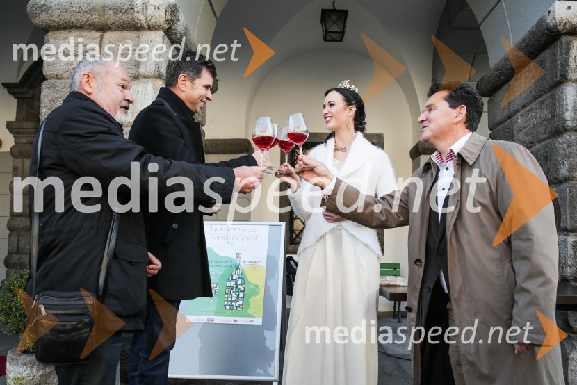  Rado Stojanovič, organizator Salona penečih vin, Slovenskega festivala vin, Martinovanja v Ljubljani, Ljubljanske vinske poti;  Dejan Crnek, podžupan, Mestna občina Ljubljana, Lista Zorana Jankovića, predsednik športnega društva Narodni dom;  Sandra Vučko, Vinska kraljica Slovenije 2015;  ... Martinovanje v Ljubljani 2015