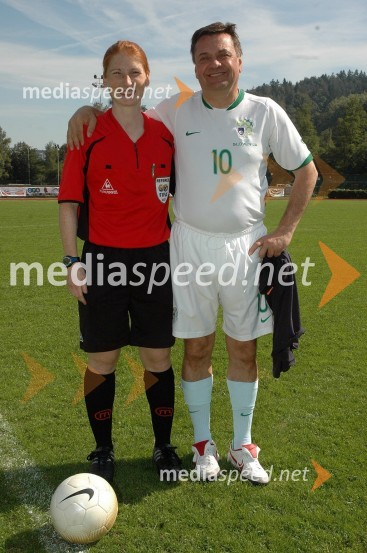 Tanja Subotič, nogometna sodnica in Zoran Jankovič, župan LjubljaneSrce športa - dan fairplaya