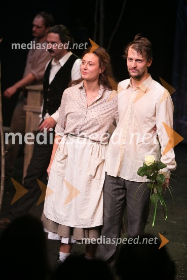  Anja Drnovšek, igralka;  Jernej Gašperin, igralec MGLSamorastniki, premiera predstave MGL