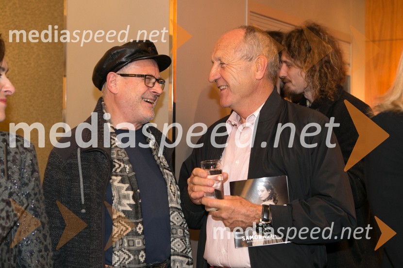  Janez Starina, igralec;  Branko Pavlin, nekdanji predsednik uprave DnevnikaSamorastniki, premiera predstave MGL