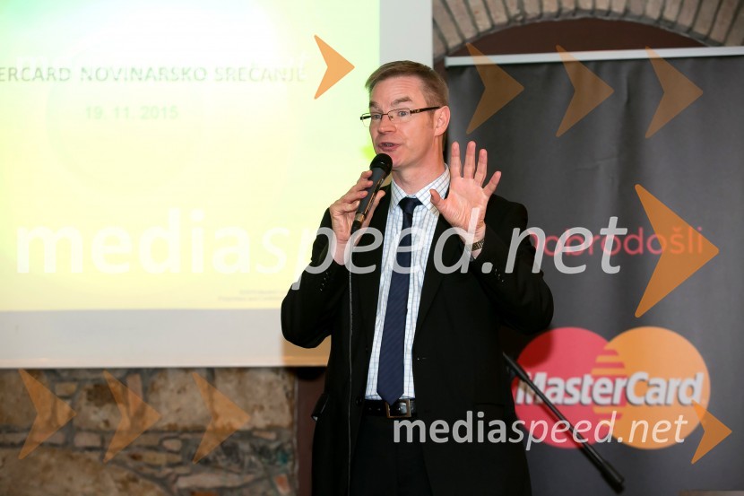  Brian  Morris, vodja razvoja novih plačilnih sredstev, MasterCardMasterCard, novinarsko srečanje