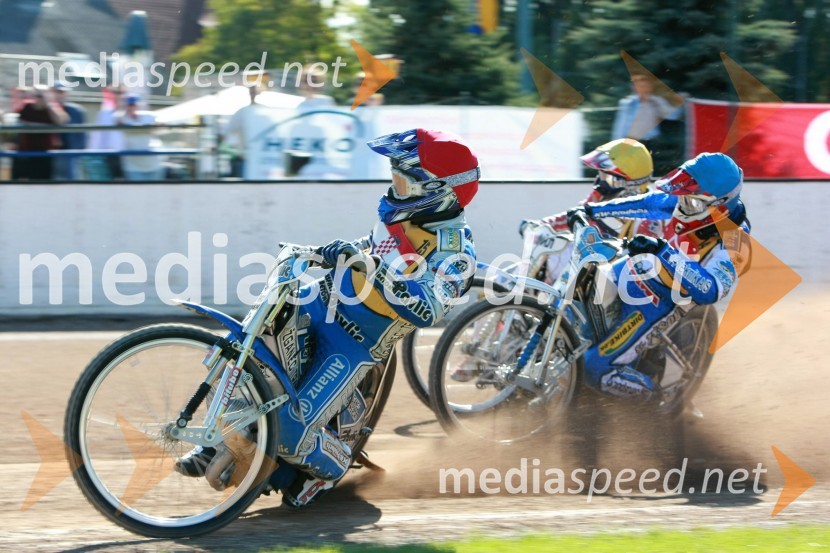 Jurica Pavlic, Hrvaška, Denis Gizatullin, Rusija in Kenneth Hansen, Danska,SPEEDWAY UEM finale EP posameznikov