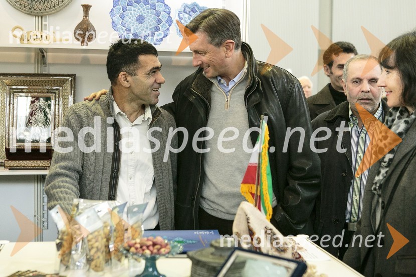  Sayyed  Youssof Alenabi, sodni tolmač za Iranski jezik;  Borut Pahor, predsednik Republike Slovenije22. SILA bazar 2015