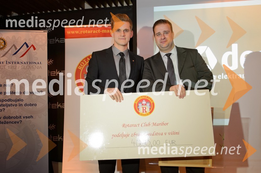  Luka Muršec, predsednik, Rotaract klub Maribor;  Samo Rumež, direktor, Center za sluh in govor Maribor8. dobrodelna večerja Rotaract Maribor