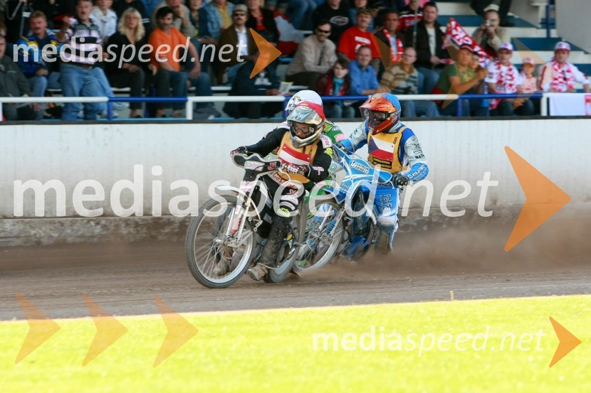 Manuel Hauzinger, Avstrija, Daniel Jeleniewski, Poljska in Tomas Suchanek, ČeškaSPEEDWAY UEM finale EP posameznikov