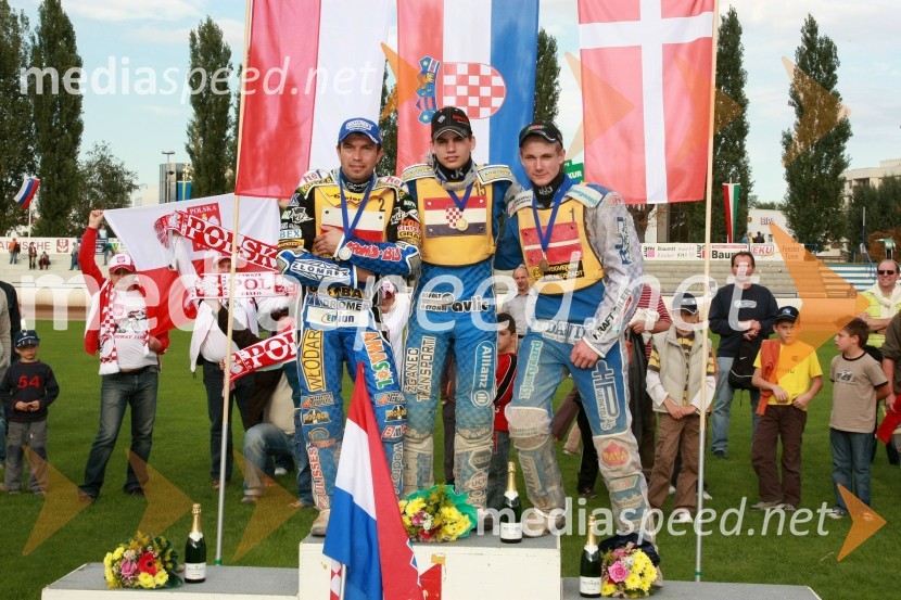 Sebastian Ulamek, Poljska in Jurica Pavlic, Hrvaška in Patrick Hougaard, DanskaSPEEDWAY UEM finale EP posameznikov