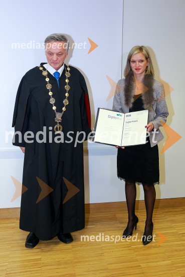 prof. dr. Ivan Krajnc, dekan, Medicinska fakulteta Univerze v Mariboru;  Tadeja  Korpič, Medicinska fakulteta Univerze v MariboruSvečana podelitev diplom diplomantom Medicinske fakultete