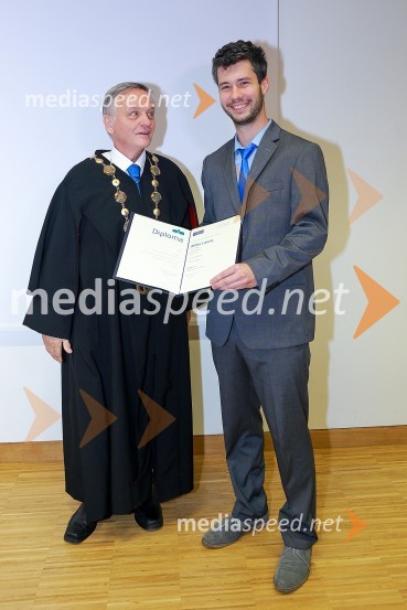 prof. dr. Ivan Krajnc, dekan, Medicinska fakulteta Univerze v Mariboru;  Miha  Lavre, Medicinska fakulteta Univerze v MariboruSvečana podelitev diplom diplomantom Medicinske fakultete