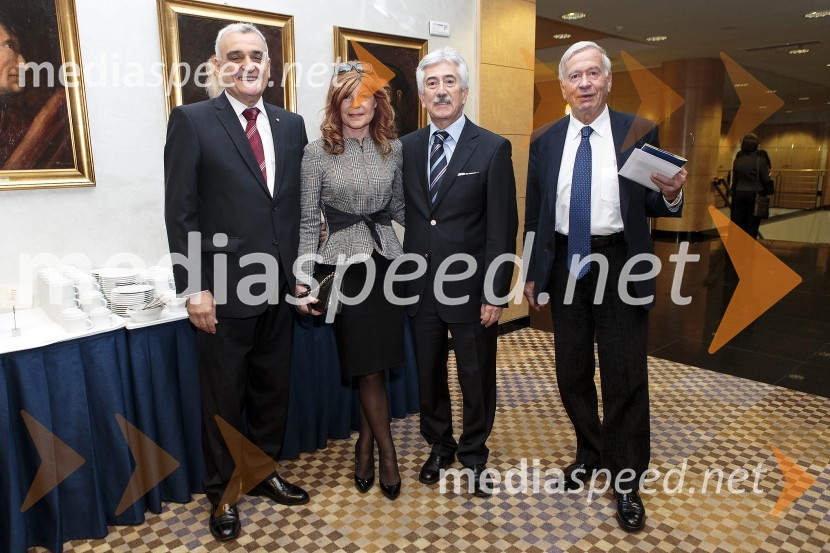 prof. dr.  Roberto Favaloro, dr.med.;  Darja Kuhar Kotnik, UO Društva za zdravje naroda;  Rajko Kotnik, državni pravobranilec;  akad. prof. dr. Ninoslav  Radovanovič, dr.med.Simpozij srčnih kirurgov