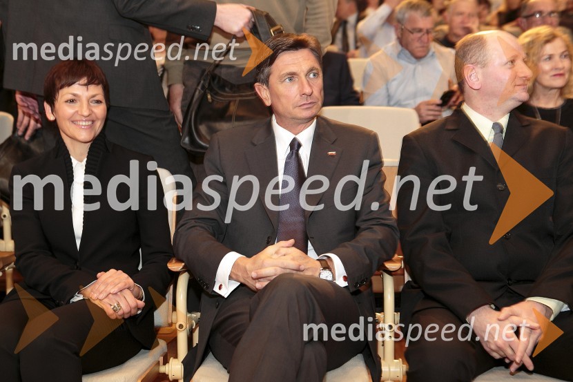 prof. dr. Maja Makovec Brenčič, ministrica za izobraževanje, znanost in šport;  Borut Pahor, predsednik Republike Slovenije;  Jože Zidar, predsednik Društva športnih novinarjev Slovenije Športnik leta 2015