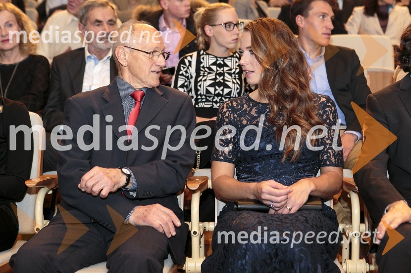  Miroslav Cerar, nekdanji gimnastičar, predsednik Odbora za podeljevanje Bloudkovih priznanj;  Tina Maze, smučarka Športnik leta 2015