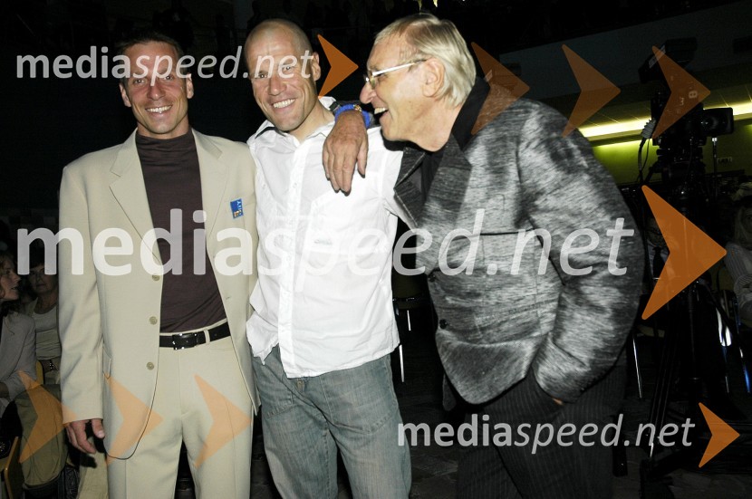 Aljaž Pegan, gimnastičar, Jure Robič, ekstremni kolesar in Tone Fornezzi TofMiss Hawaiian Tropic 2008