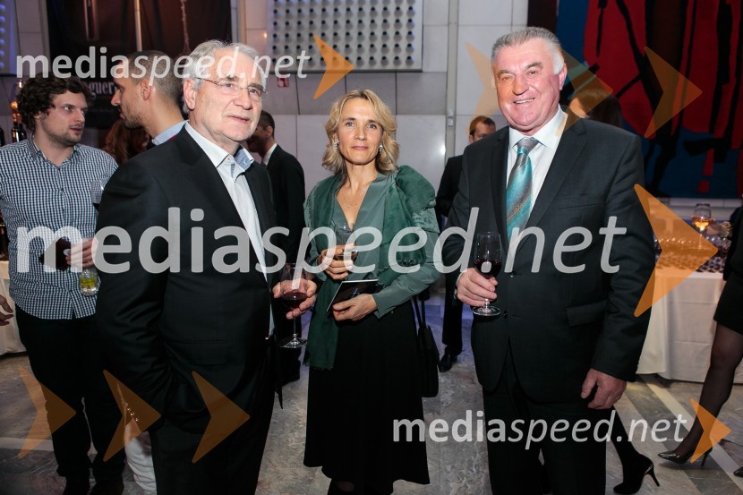  Ivo Vajgl, evropski poslanec;  Mojca  Zlobko Vajgl, harfistka;  Janez SušnikManagerski koncert 2015