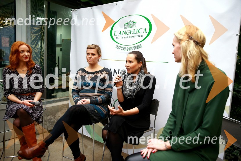  Mojca Mavec, voditeljica;  Maja Brce, kozmetičarka;  Jelena Dimitrijević, nutricionistka ;  Tjaša  Kokalj Jerala, manekenka, voditeljicaZeliščno razvajanje v Botaničnem vrtu z blagovno znamko L’Angelica