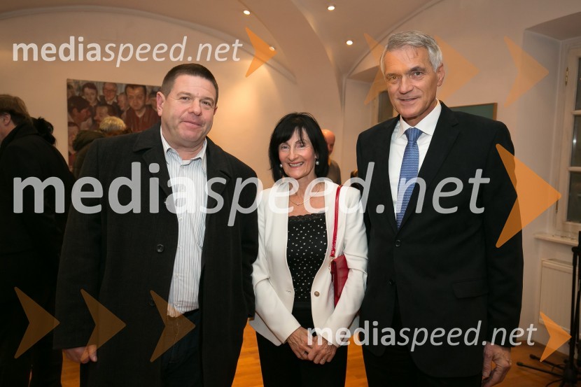  Peter  Frankl, direktor in urednik, časnik Finance;  Katarina Sibinčič, odvetnica;  Slobodan Sibinčič , generalni sekretar Evropskega združenja poslovnih medijev, predsednik sveta Managerskih koncertov, Švedski generalni častni konzulOtvoritev razstave izbora del Likovne zbirke Riko