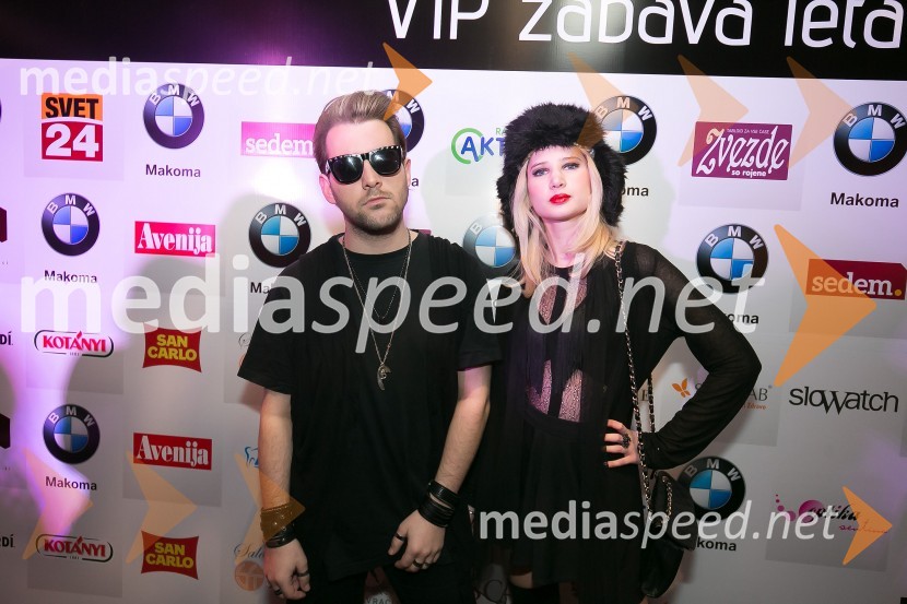  Lucas Alexander, komik;  Daša Podboj, modelSVETovna VIP zabava 2015