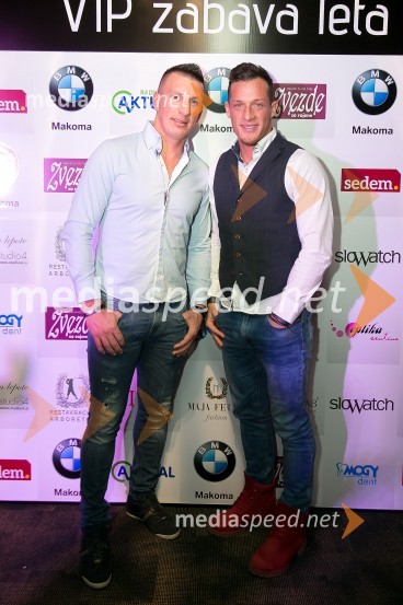  Faki Čaušević, zmagovalec šova Kmetija: Nov začetek;  Denis Toplak, zmagovalec šova Kmetija: Nov začetekSVETovna VIP zabava 2015