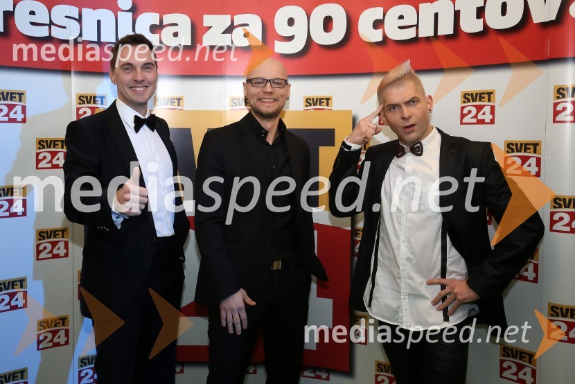  Evgen Ban, voditelj;  Primož Siter, glasbenik in radijski moderator, Radio Aktual;  Klemen Bunderla, radijski voditelj, radio AktualSVETovna VIP zabava 2015