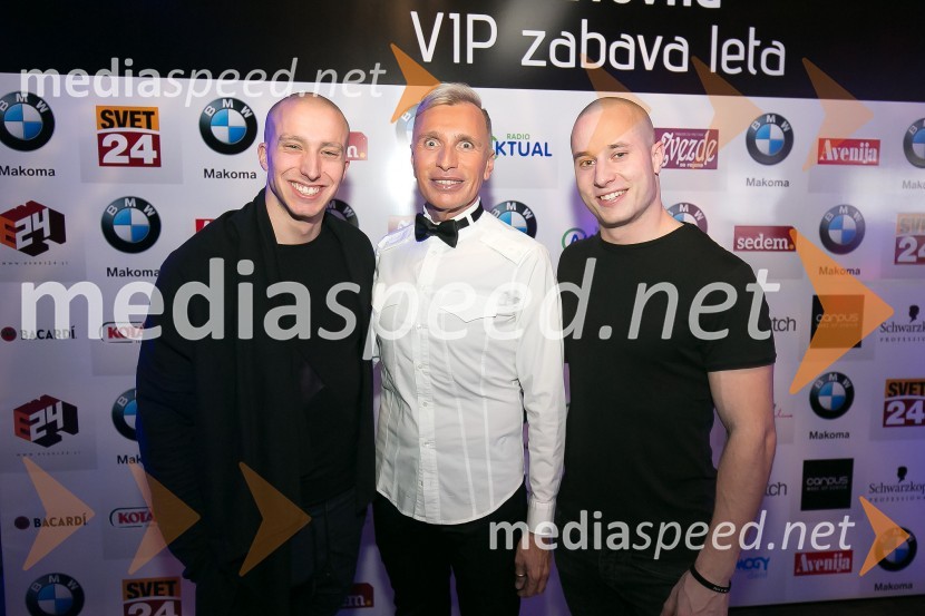  Filip Kržišnik, F&B Acrobatics;   Igor  Jelen-Iggy, koreograf, lastnik plesnega centra Igen;  Blaž Slanič, F&B AcrobaticsSVETovna VIP zabava 2015