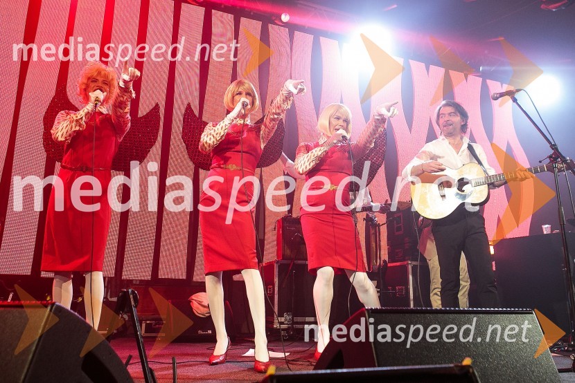  Miha Kavčič-Michelle, član skupine Sestre;  Tomaž  Mihelič, član skupine Sestre;  Damjan Levec-Emperatrizz, član skupine Sestre;  Robert Pešut - Magnifico, glasbenikMagnifico, koncert