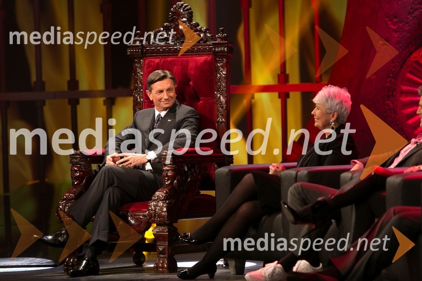  Borut Pahor, predsednik Republike Slovenije;  Jadranka Kosor, hrvaška novinarka in političarkaBorut Pahor gost oddaje Na žaru
