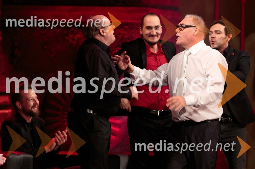  Bine Volčič, kuharski mojster;  Gojmir Lešnjak Gojc, igralec;  Vid  Valič, stand-up komik, voditelj;  Boris Kobal, igralec;  Lado Bizovičar, igralecBoris Kobal gost oddaje Na žaru