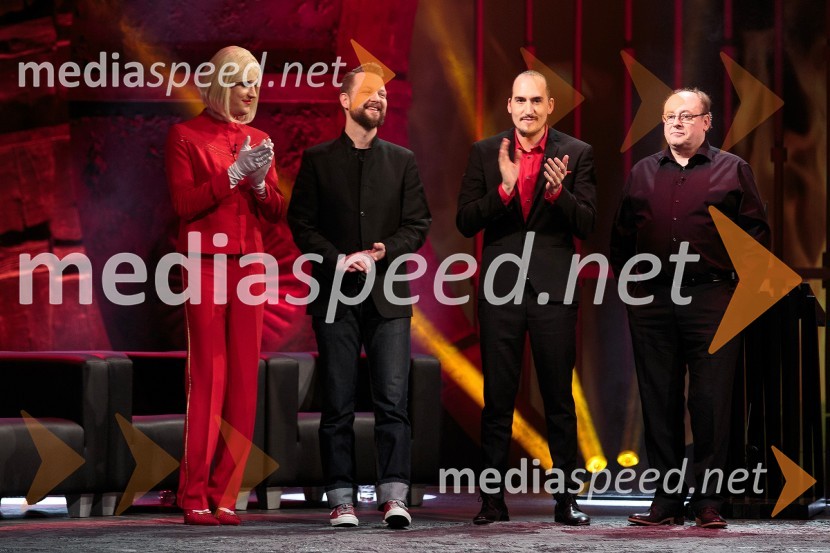  Tomaž Mihelič - Marlenna, član skupine Sestre;  Bine Volčič, kuharski mojster;  Vid  Valič, stand-up komik, voditelj;  Gojmir Lešnjak Gojc, igralecBoris Kobal gost oddaje Na žaru