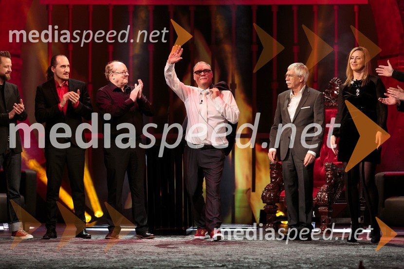  Vid  Valič, stand-up komik, voditelj;  Gojmir Lešnjak Gojc, igralec;  Boris Kobal, igralec; dr. Ciril Ribičič, pravnik;  Nina Valič, igralkaBoris Kobal gost oddaje Na žaru