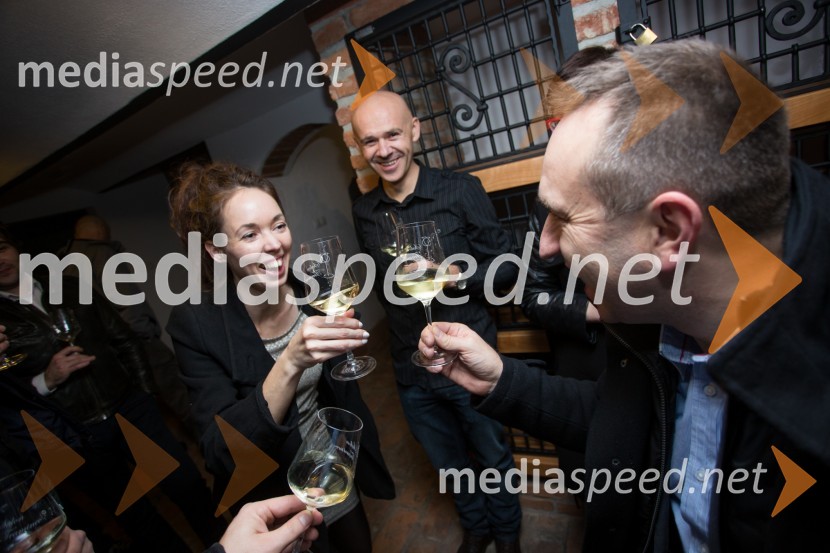  Andreja Breznik, Mediaspeed;  Saša Despot, fotograf;  Borut  Cvetko, kreativni direktor MediaspeedMediaspeed 14. rojstni dan in ponovoletno druženje