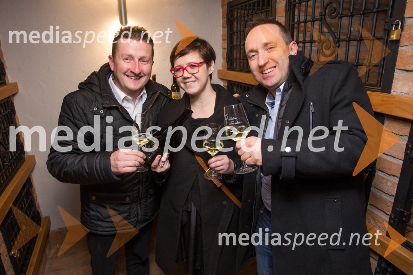  Danilo Steyer,  Steyer Vina;  Katja Boh, izvršna direktorica Mediaspeed;  Borut  Cvetko, kreativni direktor MediaspeedMediaspeed 14. rojstni dan in ponovoletno druženje