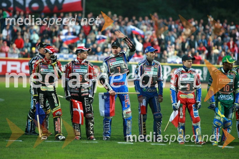 Leigh Adams, Avstralija, Hans Andersen, Danska, Matej Žagar, Slovenija, Tomasz Gollob, Poljska, Jaroslaw Hampel, Poljska in Antonio Lindbäck, ŠvedskaSPEEDWAY GRAND PRIX, VN Slovenije 2007, dirka