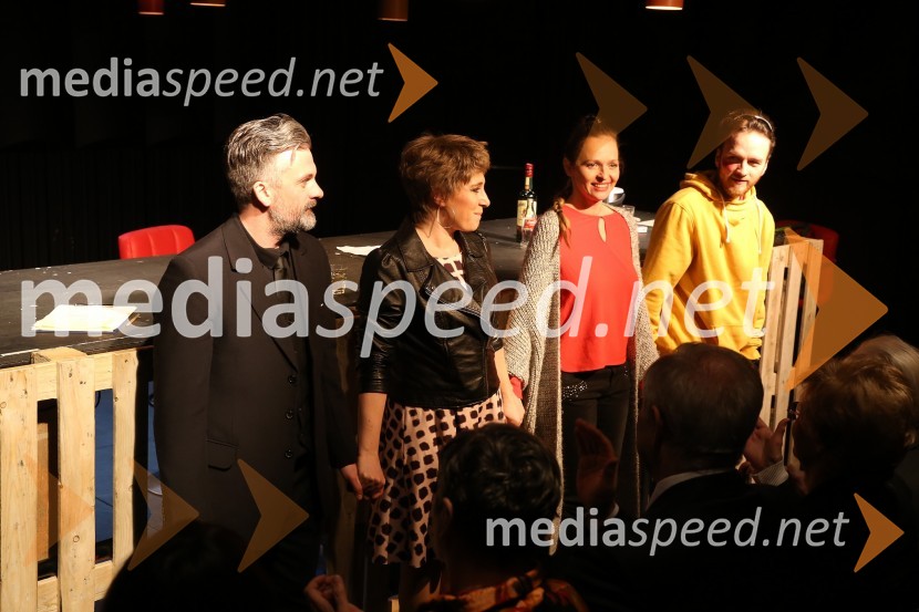  Vladimir Vlaškalić, igralec;  Maša Žilavec, igralka;  Mojca Simonič, igralka;  Matija Stipanič, igralecRazlogi za srečo, premiera predstave