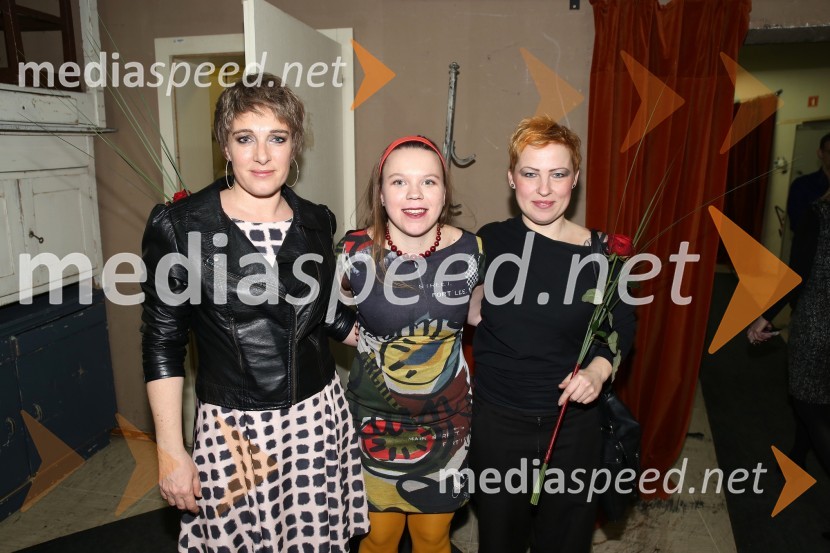  Maša Žilavec, igralka;  Mateja Kokol, režiserka;  Suzana Rengeo, modna oblikovalka in kostumografinjaRazlogi za srečo, premiera predstave