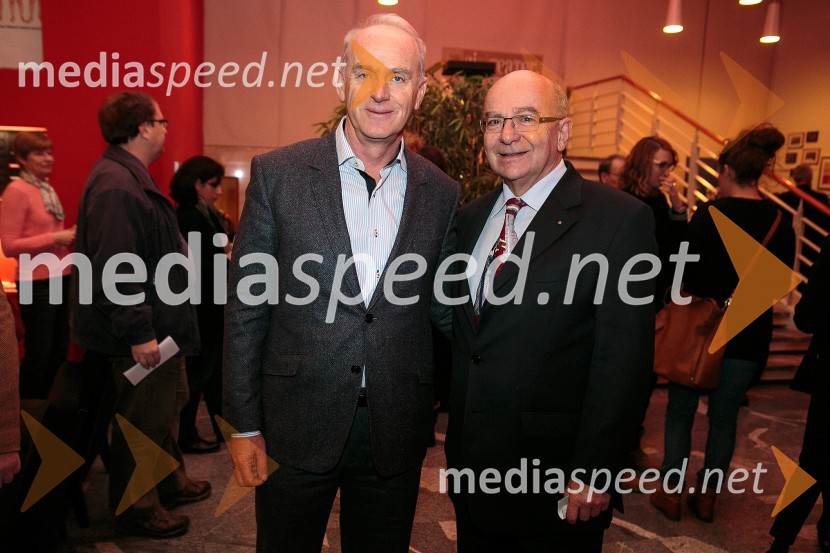  Jože  Mermal, predsednik uprave BTC-ja;  Mitja Rotovnik, nekdanji direktor Cankarjevega domaPijem, ker sem pač žejna, premiera monokomedije