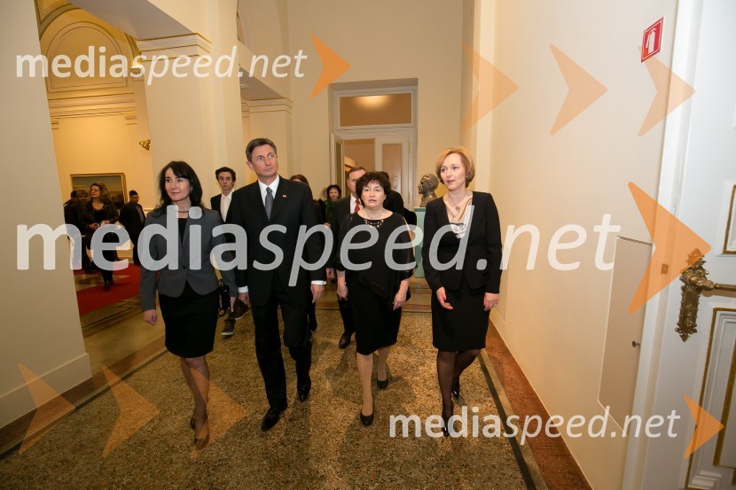  Tanja Pečar, odvetnica;  Borut Pahor, predsednik Republike Slovenije; mag. Julijana Bizjak Mlakar, ministrica za kulturo; dr. Barbara Jaki, direktorica Narodne galerijeOdprtje prenovljene Narodne galerije