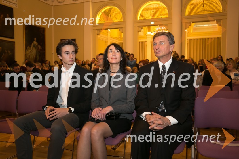  Luka Pečar Pahor;  Tanja Pečar, odvetnica;  Borut Pahor, predsednik Republike SlovenijeOdprtje prenovljene Narodne galerije