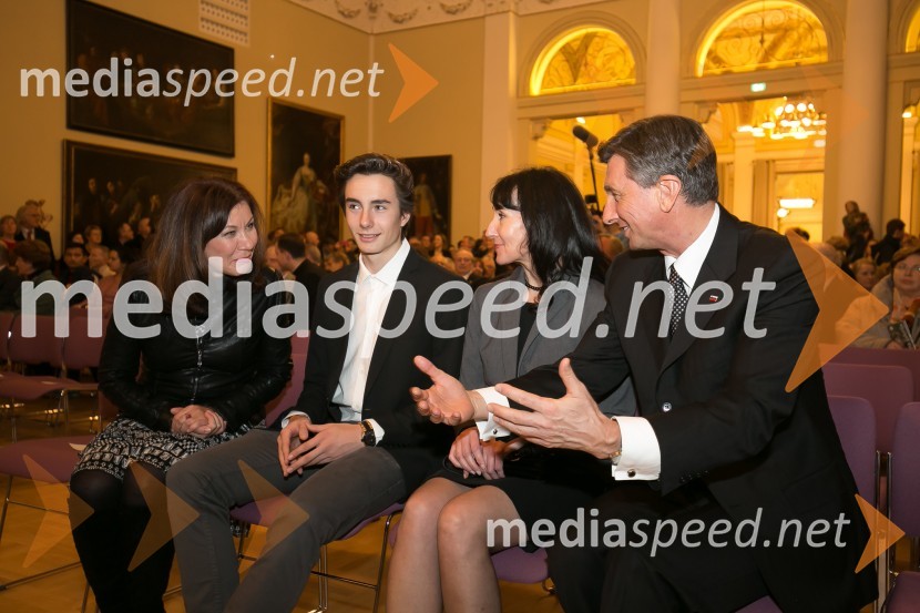  Vesna Arnšek;  Luka Pečar Pahor;  Tanja Pečar, odvetnica;  Borut Pahor, predsednik Republike SlovenijeOdprtje prenovljene Narodne galerije