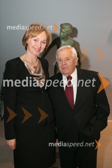 dr. Barbara Jaki, direktorica Narodne galerije;  Milan Kučan, nekdanji predsednik Republike SlovenijeOdprtje prenovljene Narodne galerije