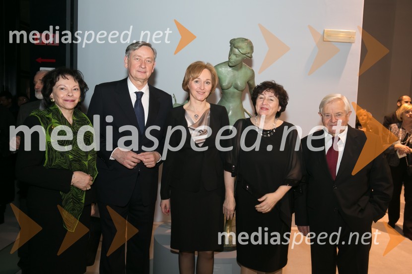  Barbara Miklič Türk;  Danilo Türk, nekdanji predsednik Republike Slovenije; dr. Barbara Jaki, direktorica Narodne galerije;  Štefka Kučan;  Milan Kučan, nekdanji predsednik Republike SlovenijeOdprtje prenovljene Narodne galerije