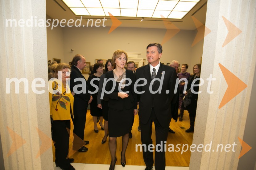 dr. Barbara Jaki, direktorica Narodne galerije;  Borut Pahor, predsednik Republike SlovenijeOdprtje prenovljene Narodne galerije