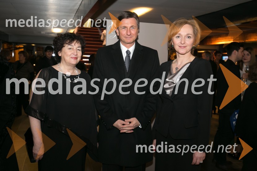 mag. Julijana Bizjak Mlakar, ministrica za kulturo;  Borut Pahor, predsednik Republike Slovenije; dr. Barbara Jaki, direktorica Narodne galerijeOdprtje prenovljene Narodne galerije