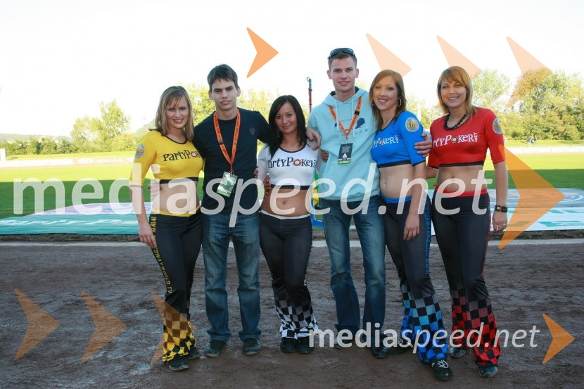 Jurica Pavlic, Hrvaška, Matej Žagar, Slovenija in štartna dekletaSPEEDWAY GRAND PRIX, VN Slovenije 2007, dirka