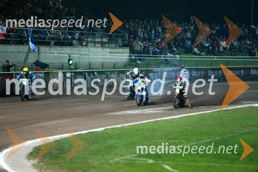 Wieslaw Jagus, Poljska, Nicki Pedersen, Danska, Matej Žagar, Slovenija in Rune Holta, PoljskaSPEEDWAY GRAND PRIX, VN Slovenije 2007, dirka