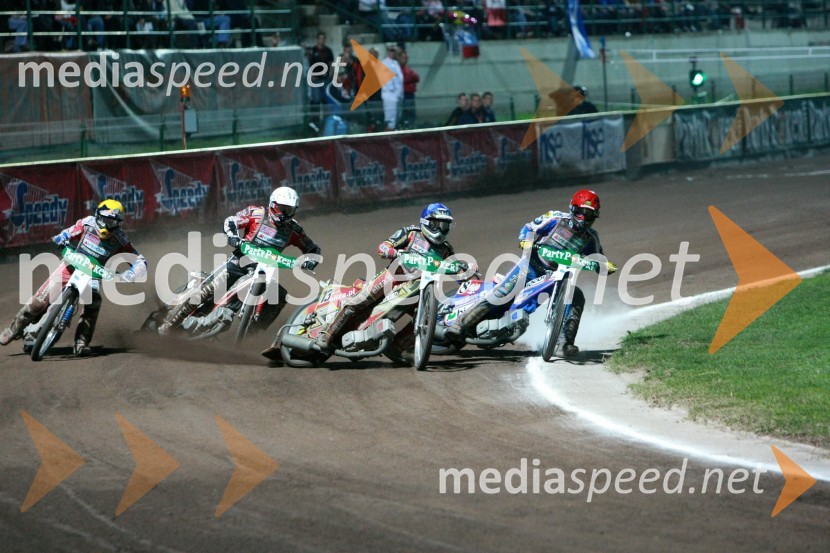 Jaroslaw Hampel, Poljska, Hans Andersen, Danska, Wieslaw Jagus, Poljska in Tomasz Gollob, PoljskaSPEEDWAY GRAND PRIX, VN Slovenije 2007, dirka