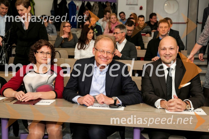 mag. Sonja Klopčič,  podjetnica, managerka in voditeljica;  Janez  Škrabec, direktor Riko d.o.o., predsednik Slovensko-ruskega poslovnega sveta, predsednik Lions kluba Ljubljana Iliria;  Uroš  Merc, predsednik uprave Bisol d.o.o.Slovenski poslovni voditelji v svetu, Alumni dogodek